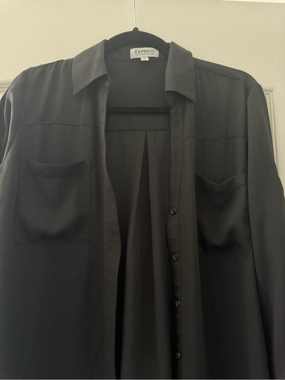 Express Black Long-Sleeve Button-Up Shirt - Picture 3 of 3